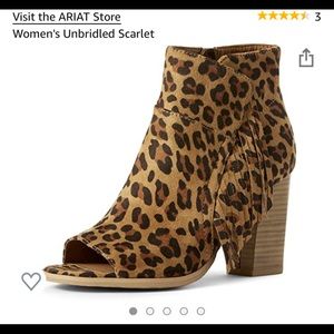 ARIAT Unbridled Scarlet leopard booties size 6.5